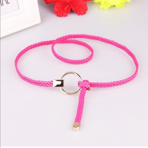 PU Leather Circle Tie Belt Set of 2 - Picture 2 of 3